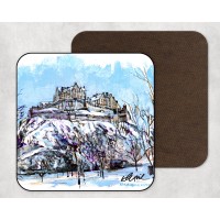 Edinburgh Castle In Winter - Set Of 4 Coasters Edinburgh Castle In Winter - Set Of 4 Coasters
