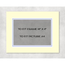 Conservation Double Picture Mount 14" x 11" to fit A4 picture - pack of 5